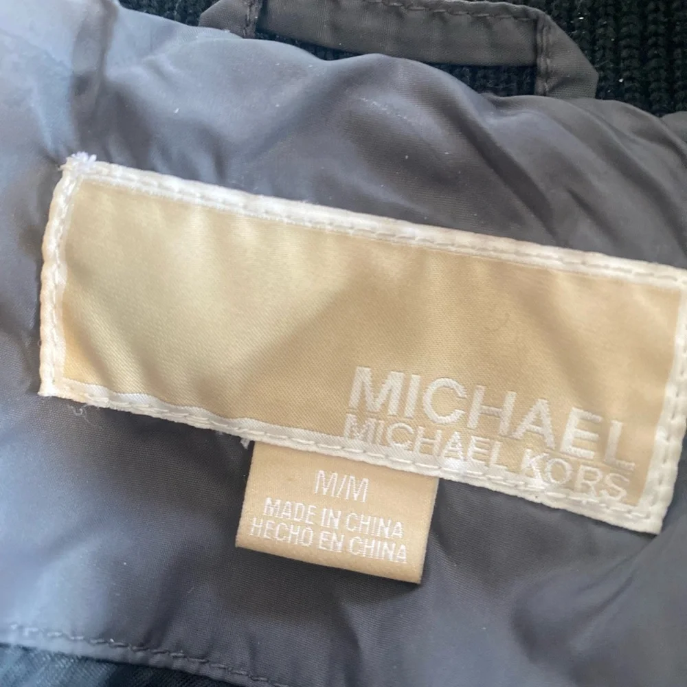 Michael Kors Puffer Mid Coat Gray‎ Black Women’s Medium Preloved